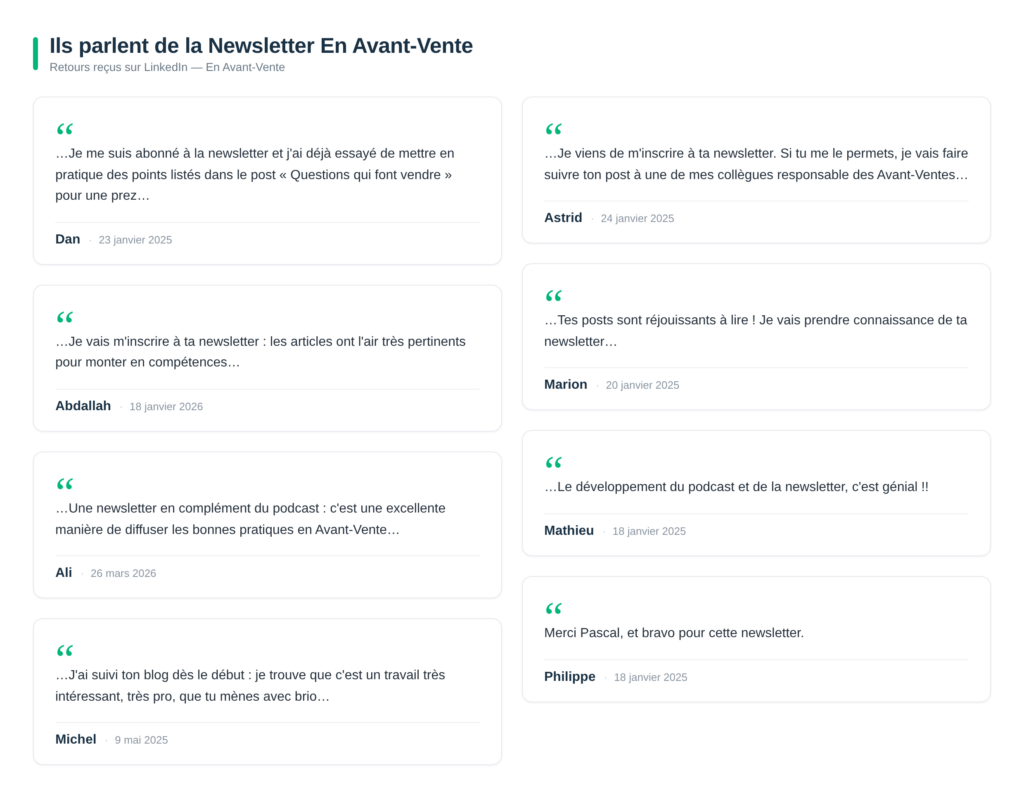 témoignages Newsletter